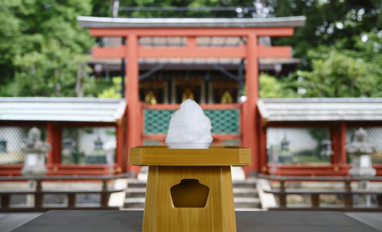 御神前にお供えしたかき氷