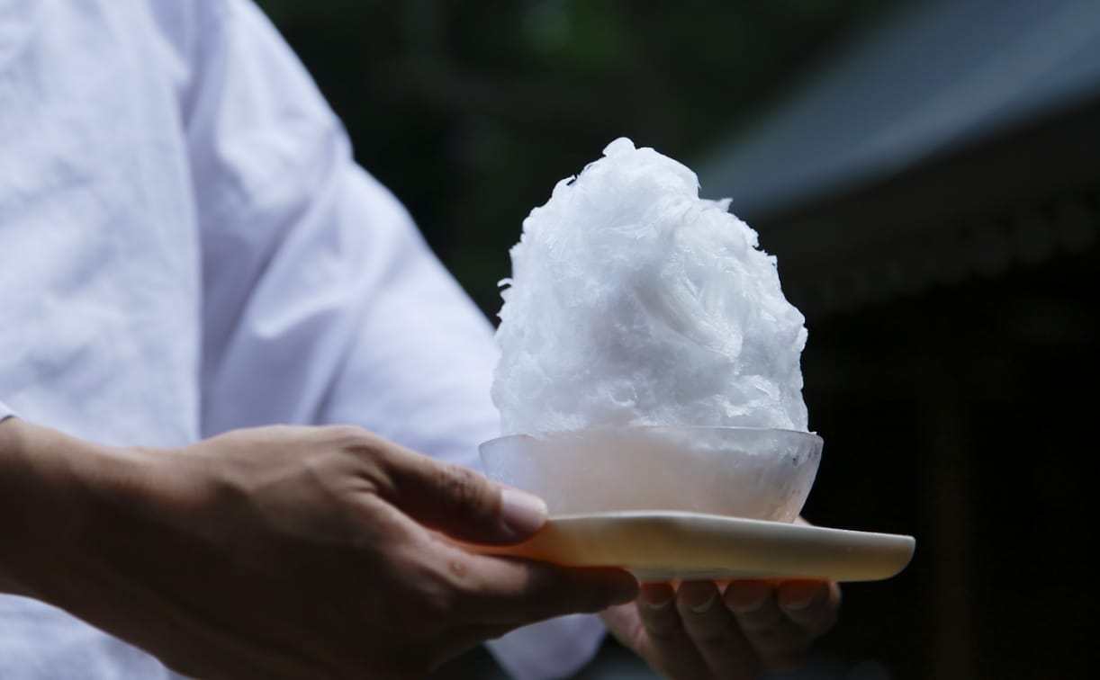 御神前にお供えしたかき氷